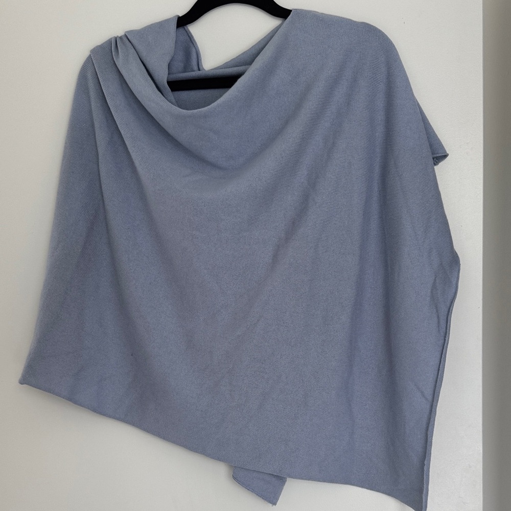 Elegant Blue wool Poncho